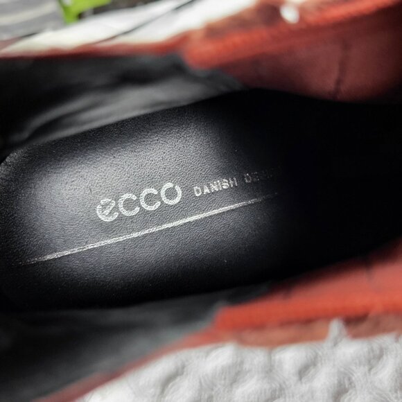 Ecco Shape 45 Pointy Block Ankle Boots Booties Womens 10 Brown Danish Leather - Picture 9 of 9